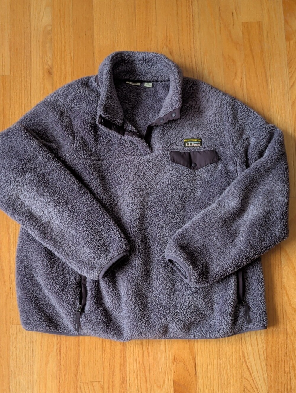 L.L. Bean Women’s Gray Sherpa Puffer Pullover